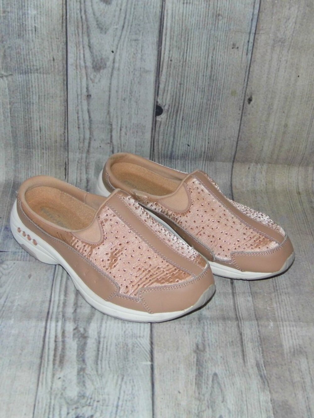 EASY SPIRIT Traveltime Stones Pink Slip On Mule Sneakers Womens Size 8WW